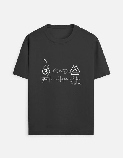 Arya Men's Ekaant: Faith, Hope & Life T shirt - Arya